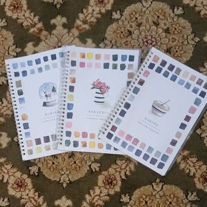 Watercolor Art Notebook Set - Winter, Bouquets, Baking